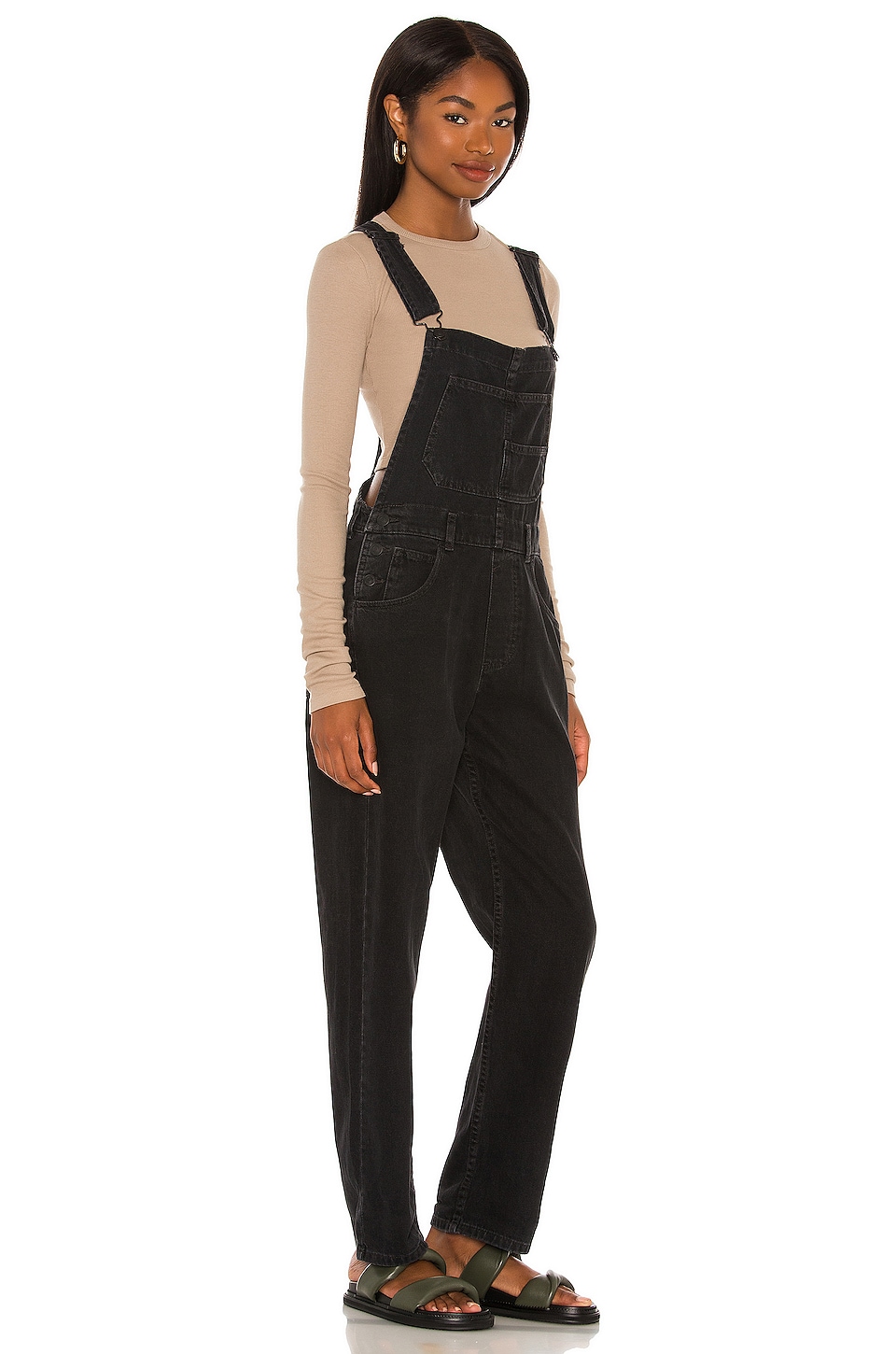 Free People x We The Free Ziggy Denim Overall in Mineral Black