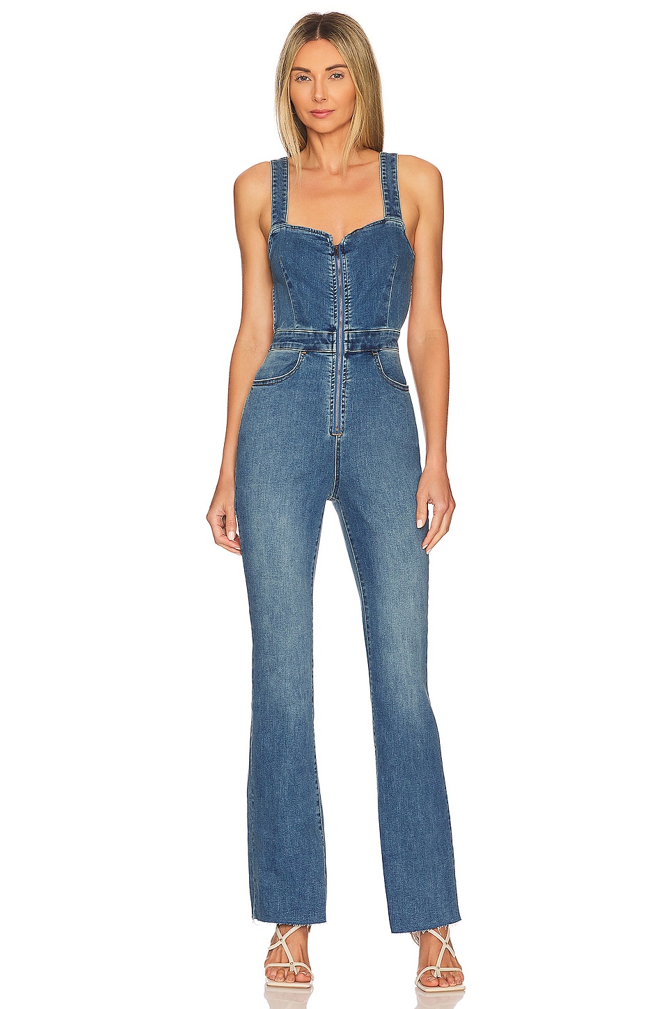 Free People Crvy 2nd Ave One Piece Jumpsuit in Curulean | REVOLVE