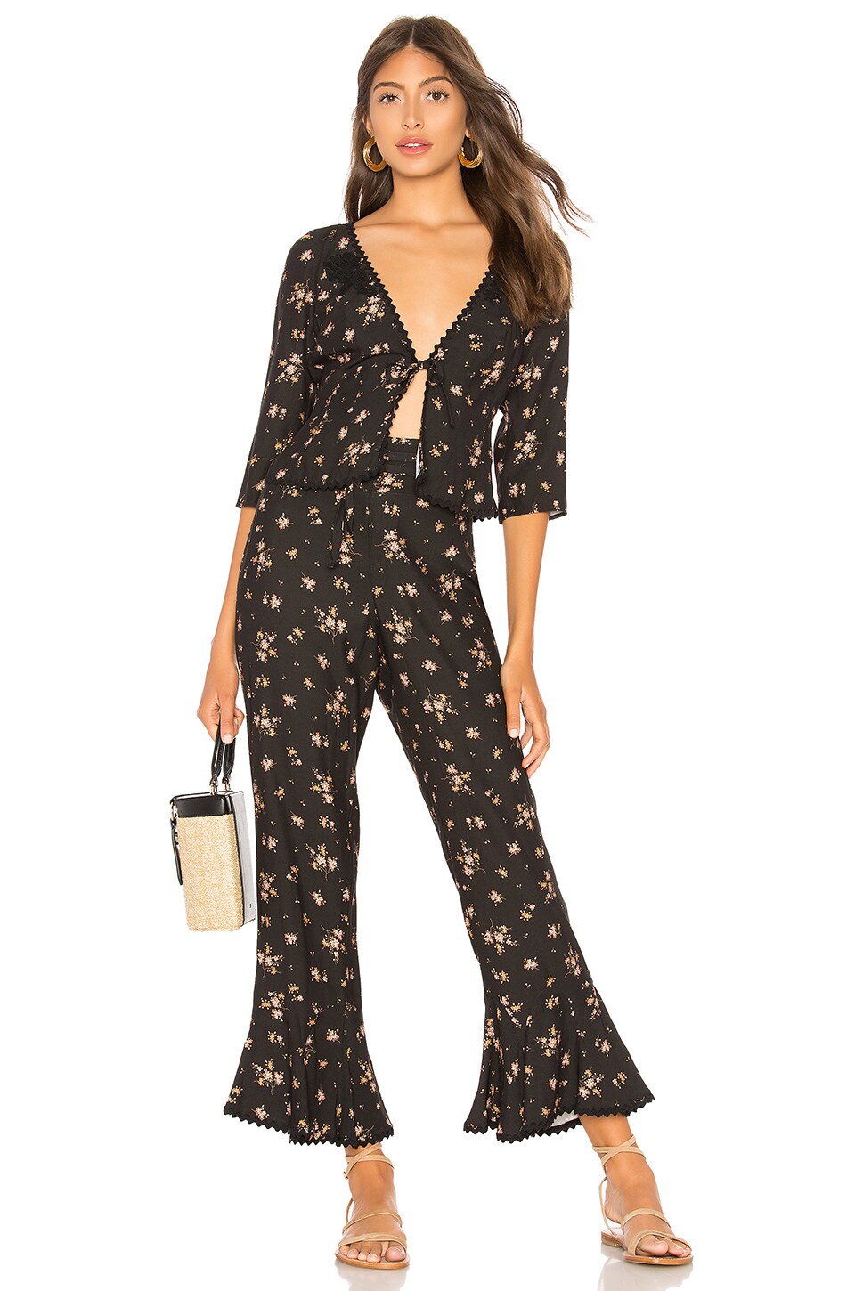 Free People El Paso Pant Set in Black REVOLVE