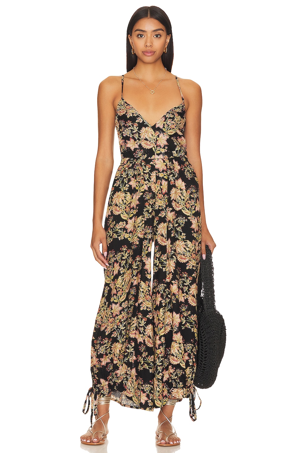 Free People x Intimately FP Suddenly Fine Maxi Slip in Black Combo
