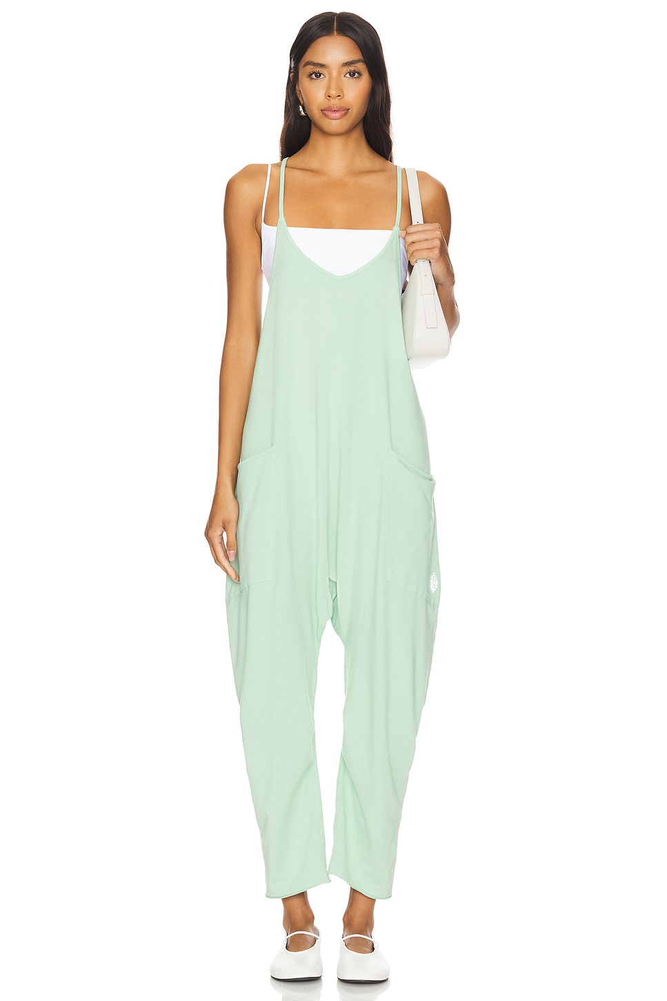 Free People store Hot Shot Onesie Checkered Green Print Jumpsuit One Piece FP movement