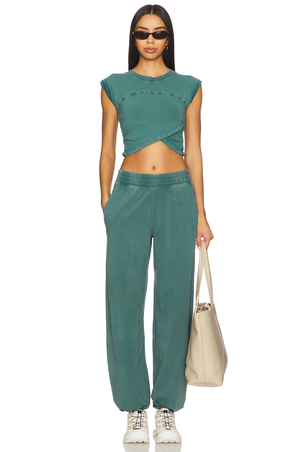 Free People x FP Movement Hot Shot Crossover Set in Evergreen