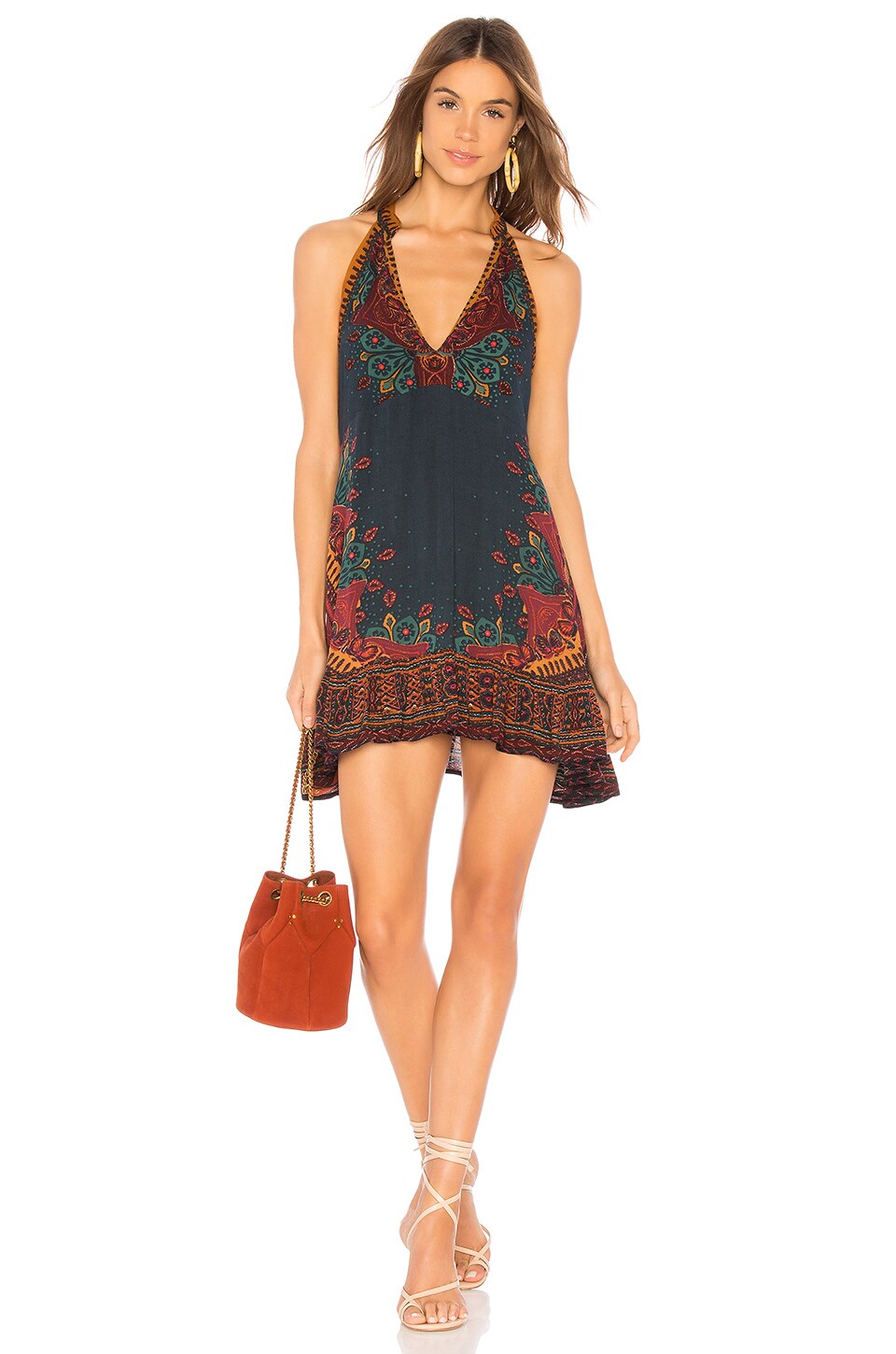 NEW Free People Under The Sun Floral Striped Tunic $128 Size Small Multicolor main image 1