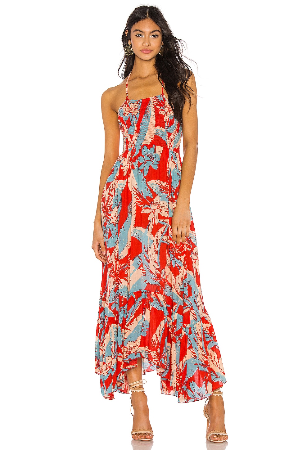 Free People Heat Wave Maxi Dress in Red 
