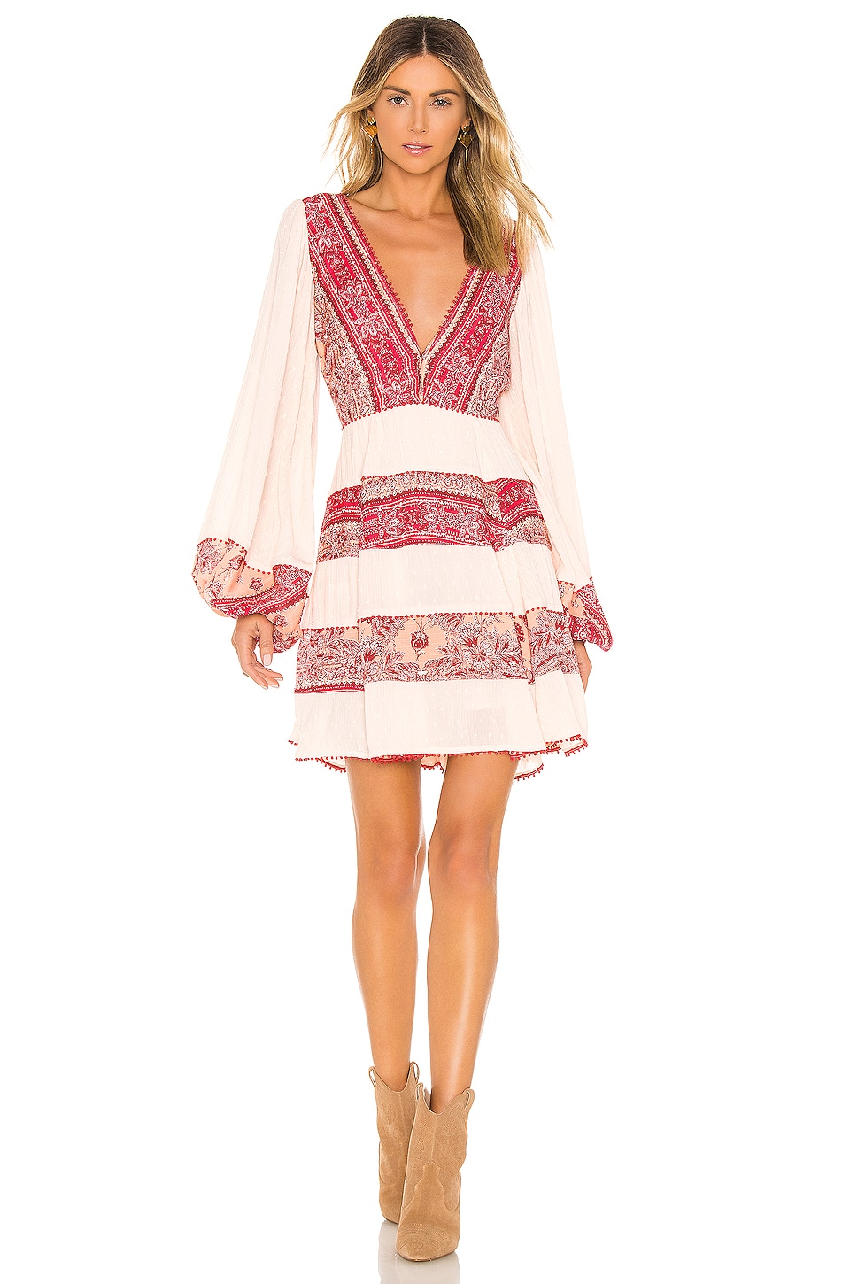 Free People My Love Mini Dress in Pink 