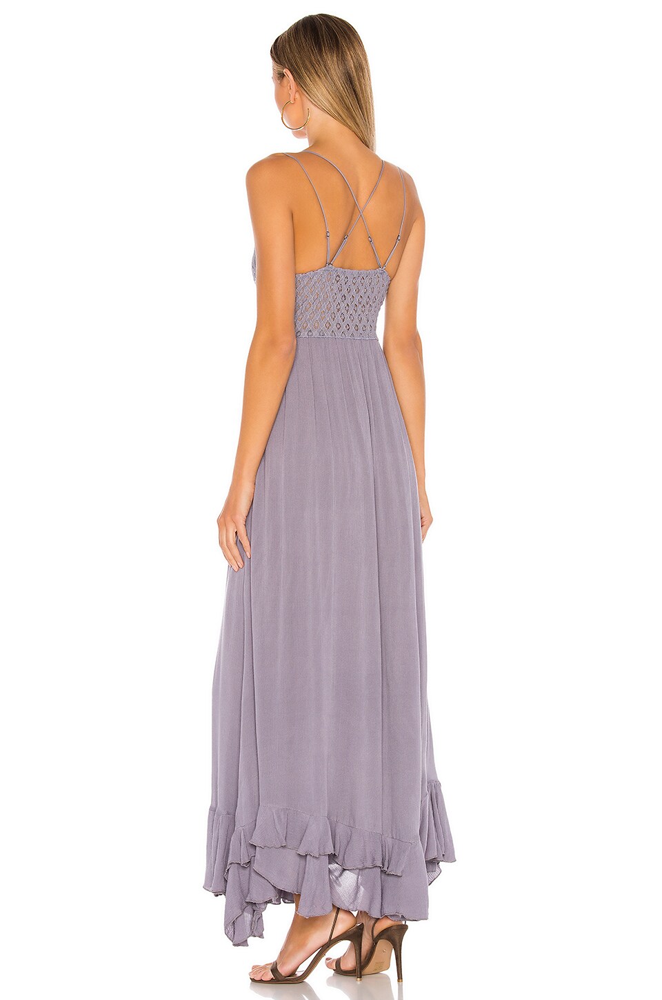 Free People Adella Maxi Slip Dress In Dark Grey Revolve