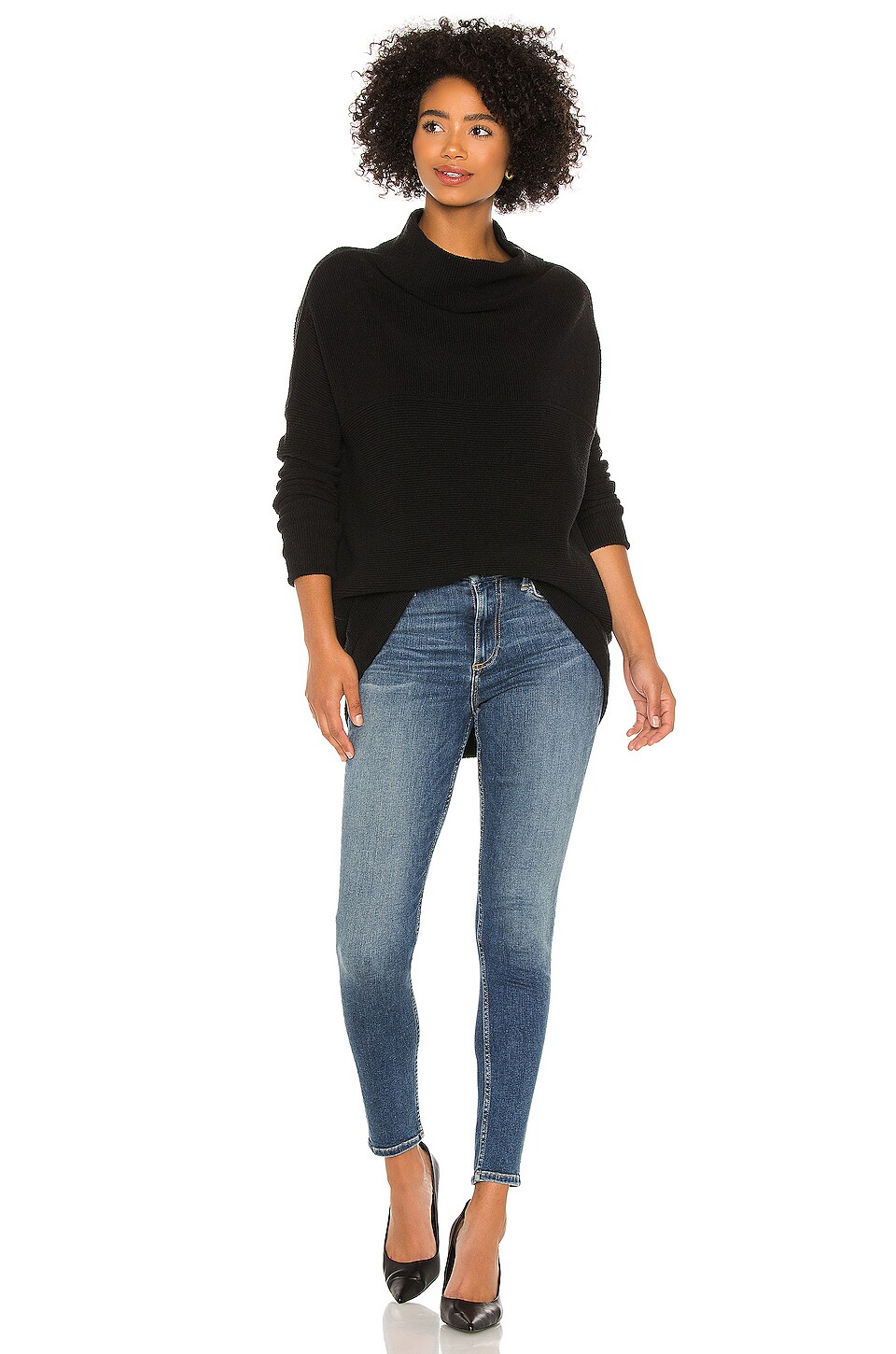 Free People Ottoman Slouchy Tunic in Black