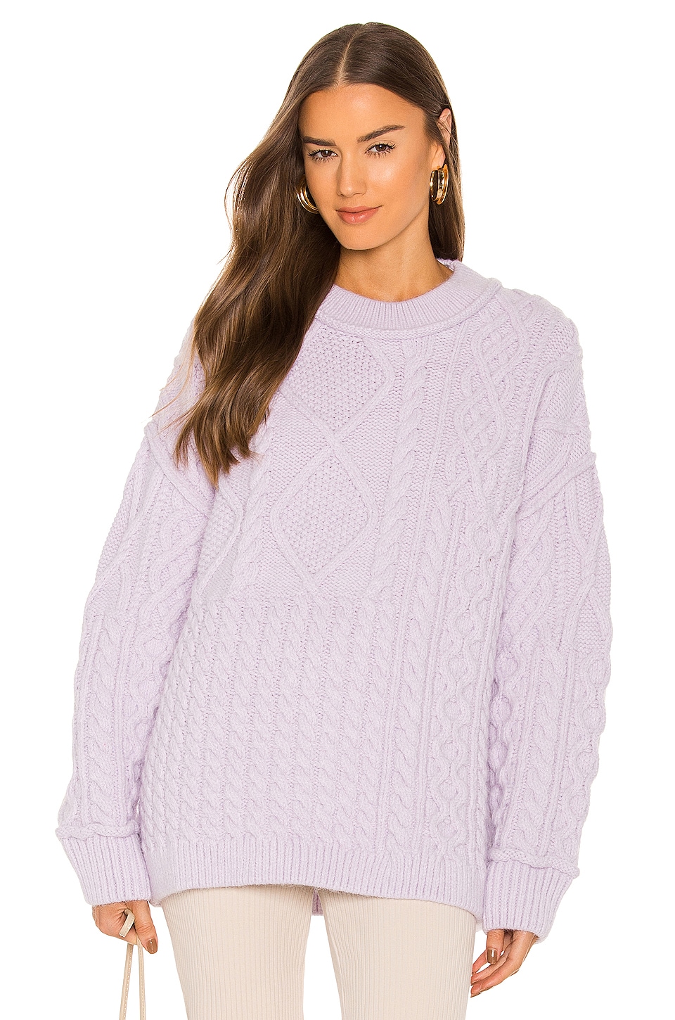 Free People Leslie Cable Tunic in Frost Lavender | REVOLVE