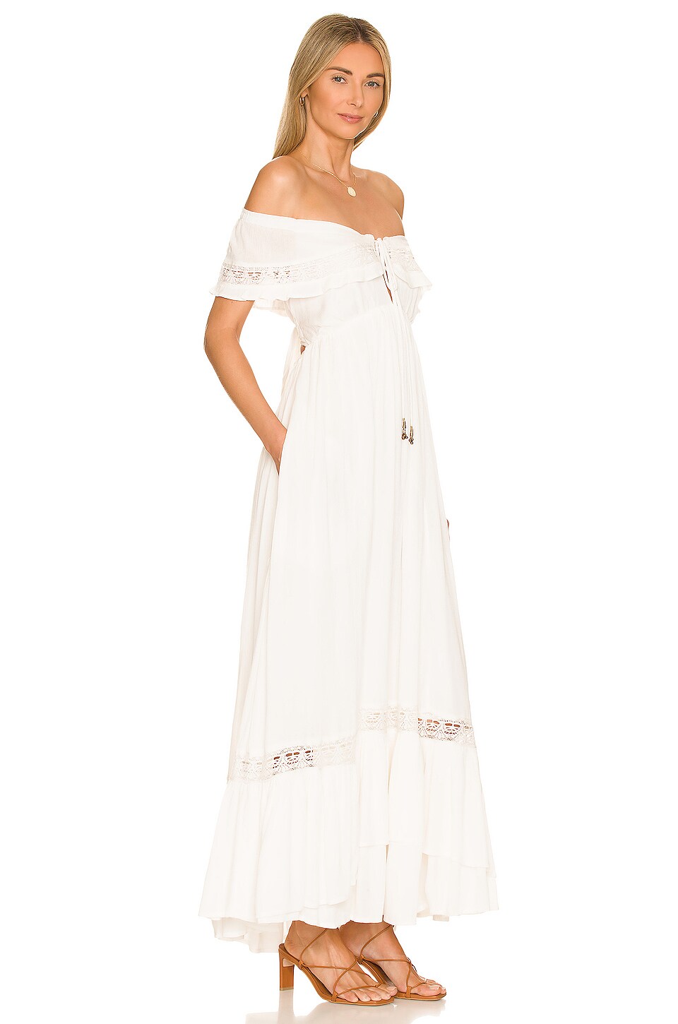 Free People Moonlight Ocean Maxi en Ivory