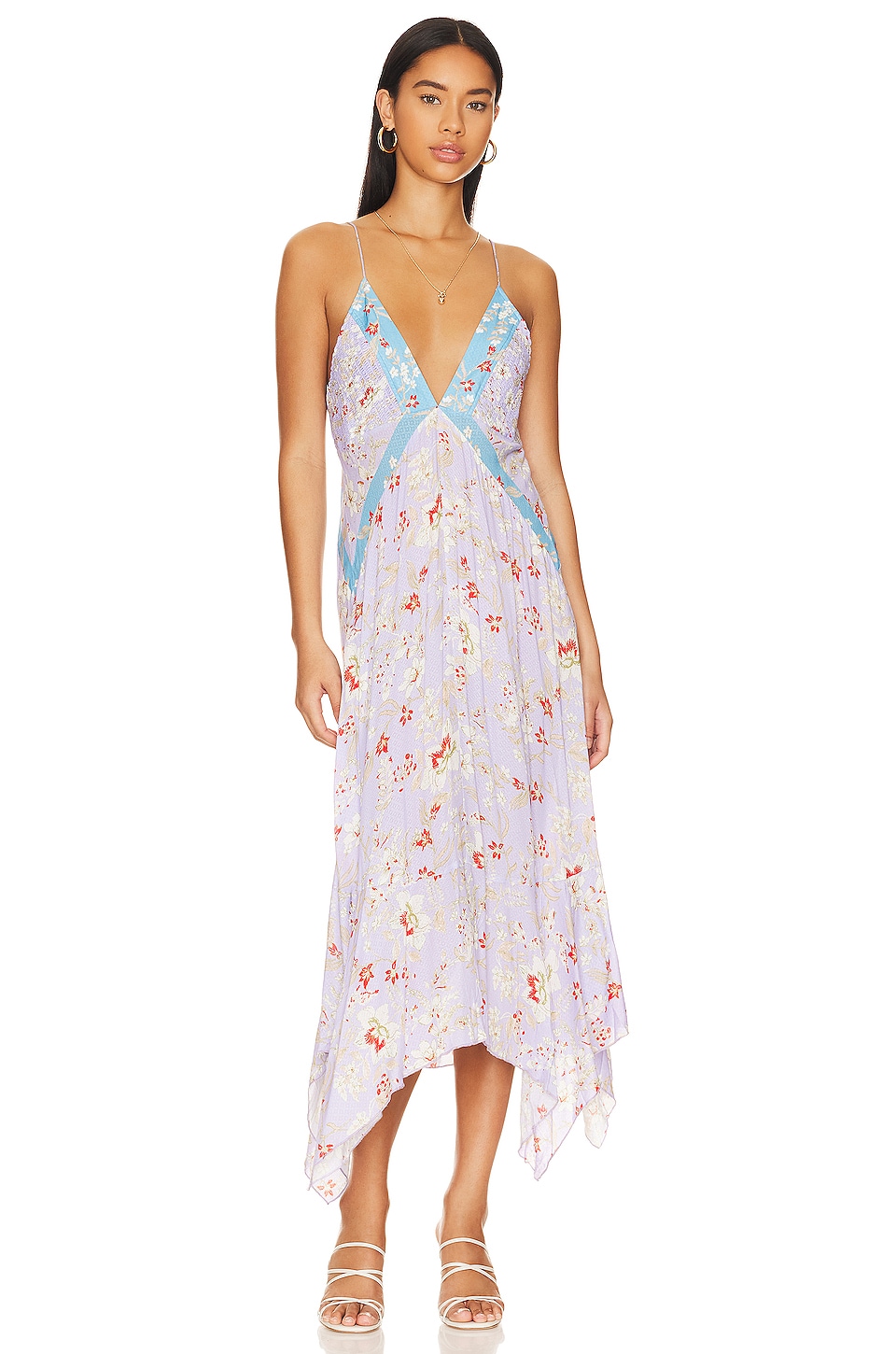 Free People X Intimately FP There She Goes Printed Slip in Periwinkle ...