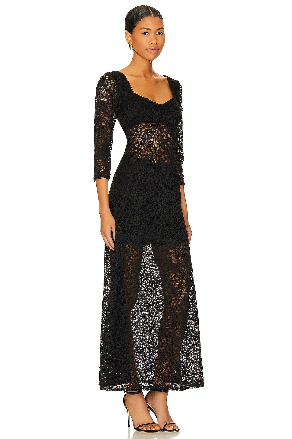 Free People x Revolve Adored Maxi in Black | REVOLVE