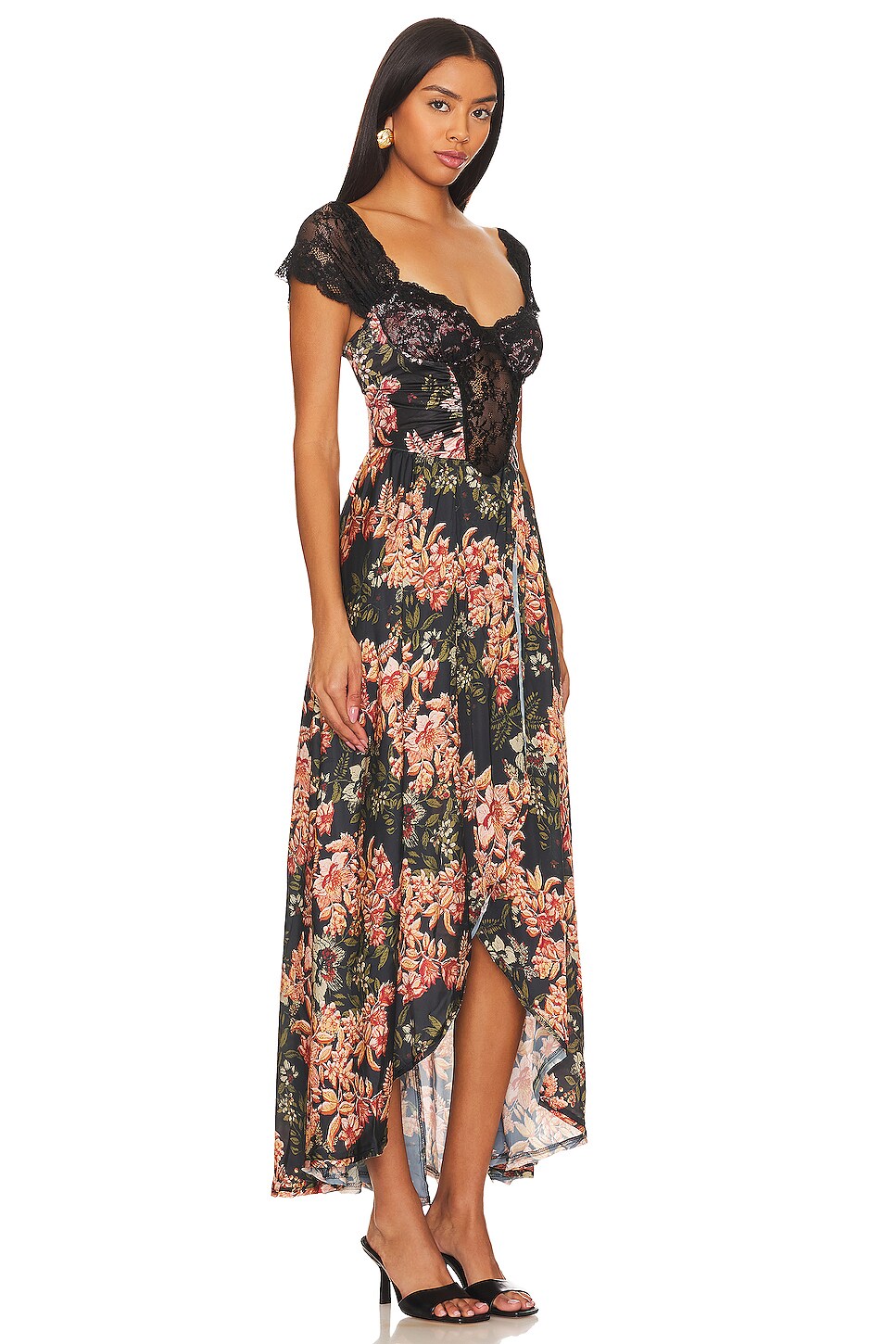 Free People x Revolve BAD FOR YOU MAXI BODYSUIT In Black Combo in Black ...
