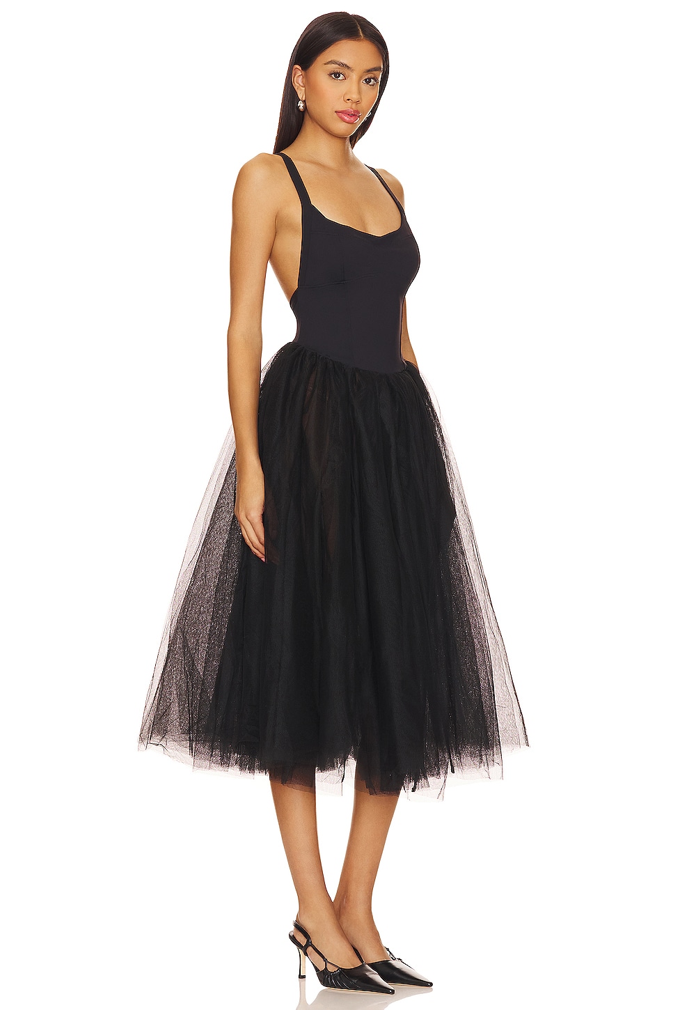 Free People x Intimately FP Let's Talk Tutu Slip Dress In Black