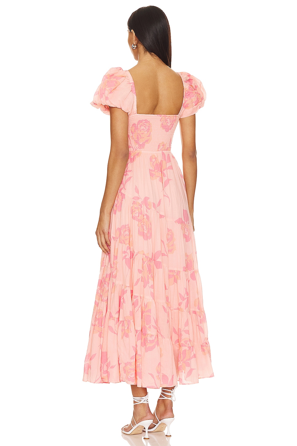 Short Sleeve Sundrenched Maxi Dress In Pinky Combo