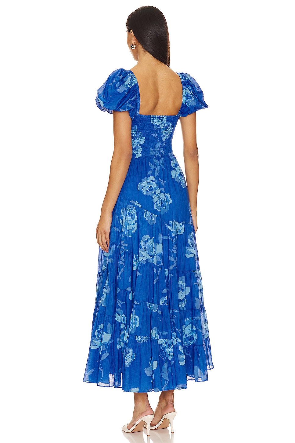 Short Sleeve Sundrenched Maxi Dress In Sapphire Combo