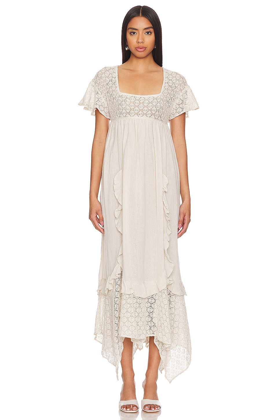 Free People Bring The Romance Midi Dress in Harbor Fog REVOLVE