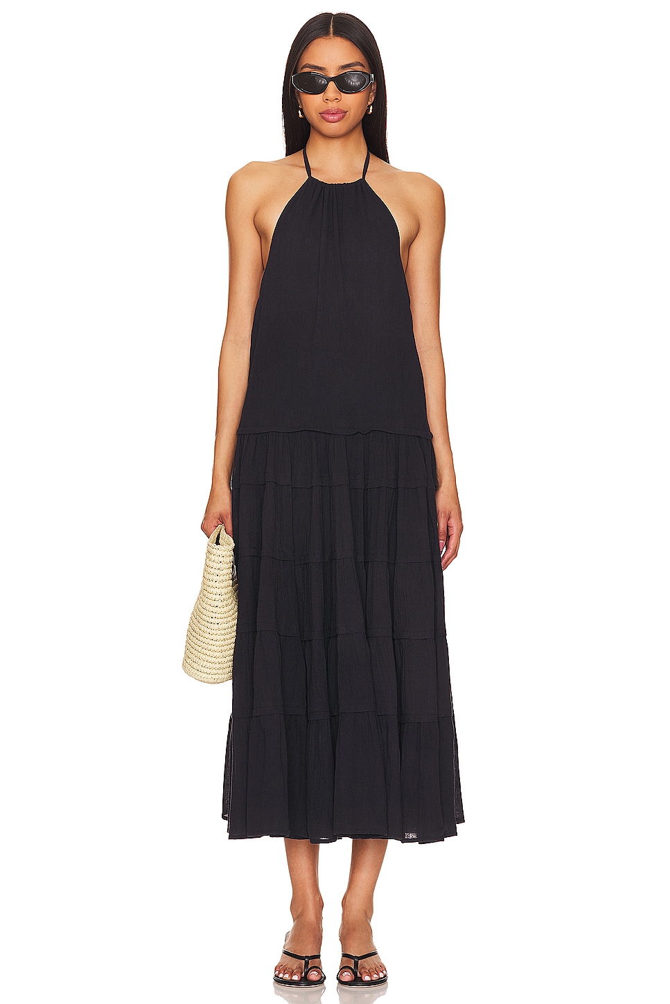 blue dress for baby girl Free People Black Crochet Maxi Beach Dress – SO. by Sora main image 0