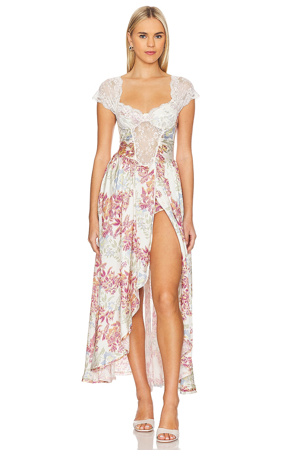 floor length split dress Open-Back Long Prom Dress with Thigh-High Slit Emerald / 2 main image 1