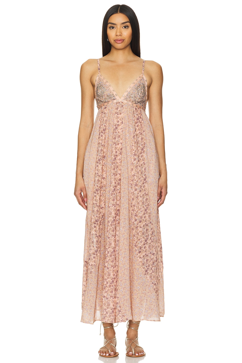 Free People Forever Time Dress in Dusty Pink Combo REVOLVE