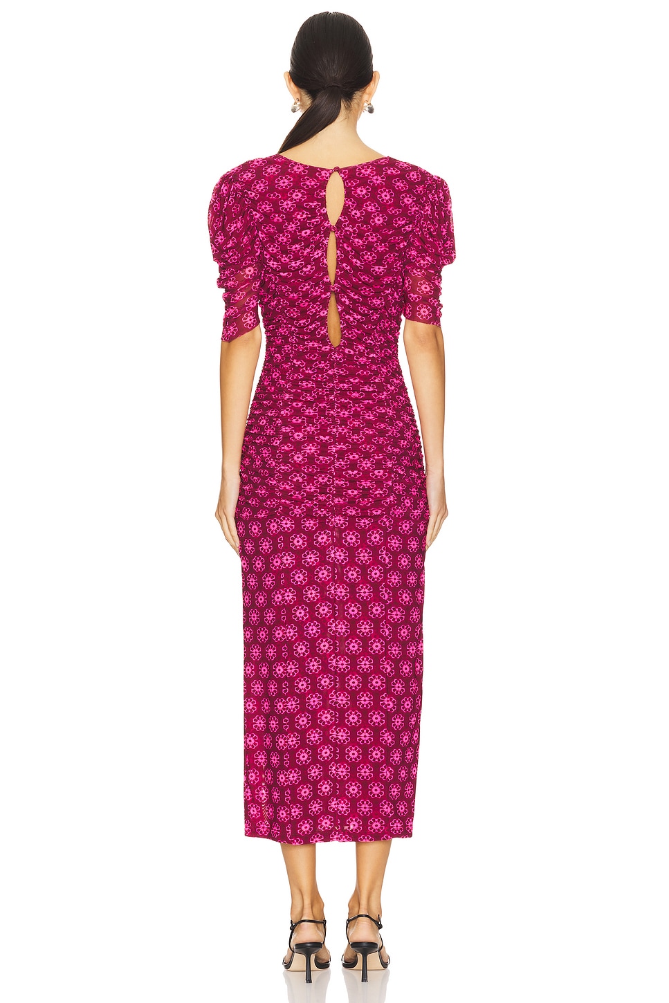 Free People Briella Midi Dress in Fuchsia Combo | REVOLVE