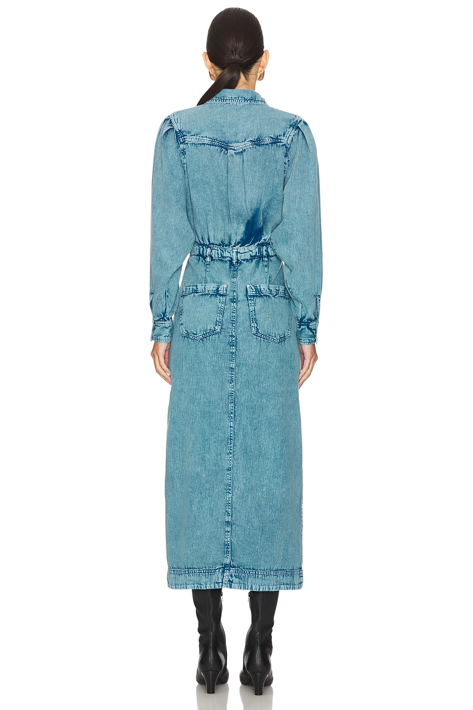 knee length dresses for ladies Free People Mad Love Denim Midi Dress – Bliss main image 1