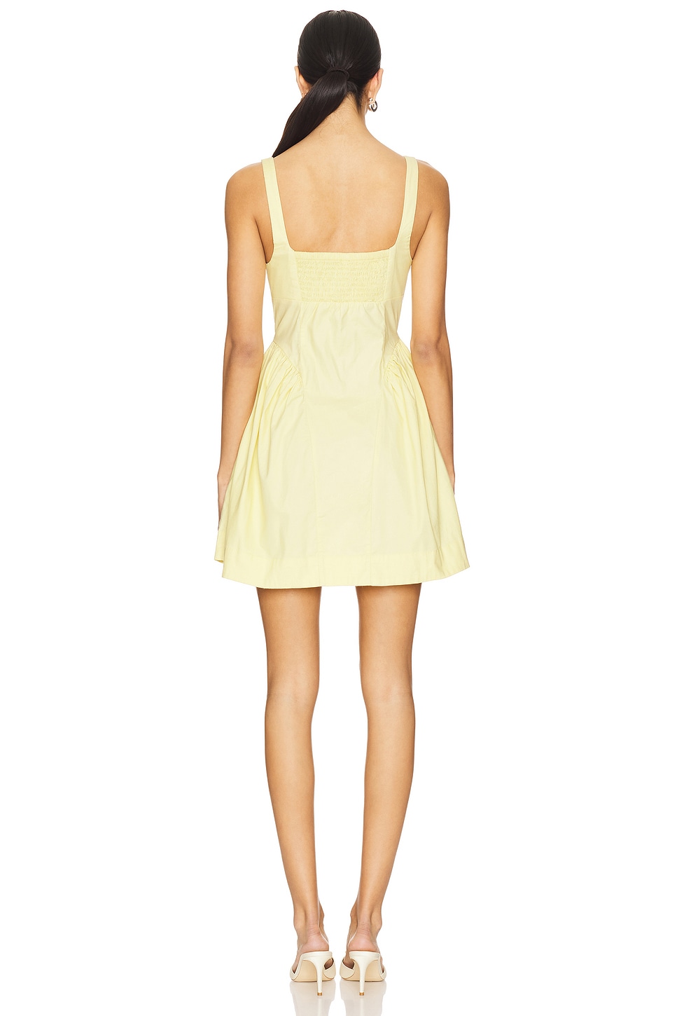 Free People Astrid Oxford Mini Dress in Banana Cream | REVOLVE