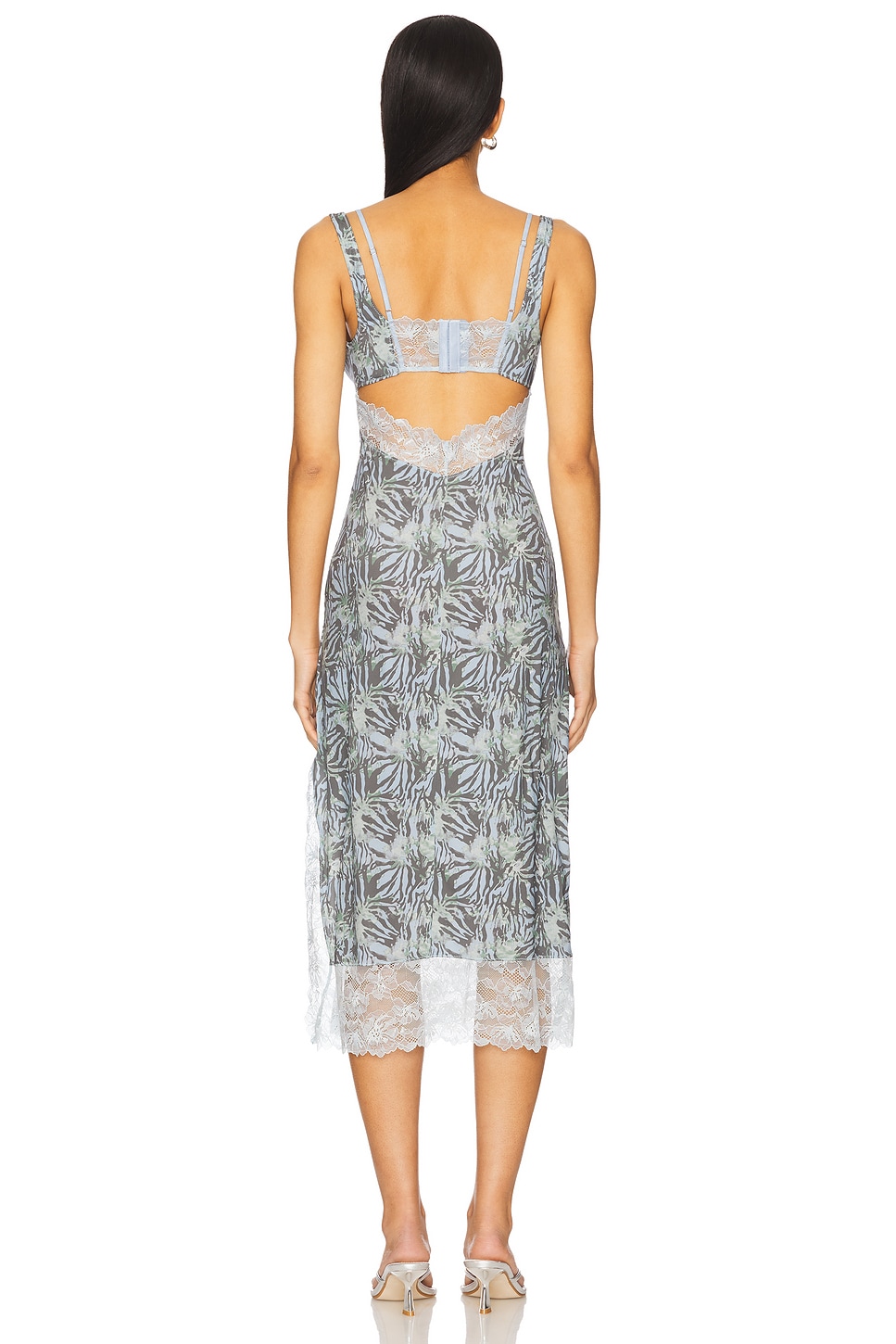 x Intimately Fp Party Crasher Midi Slip Dress In Seafoam Combo