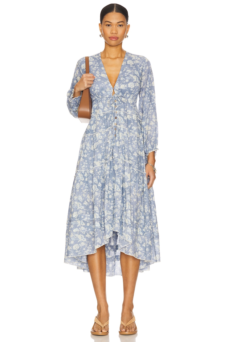 Free People Pappiet Midi Dress in Bluebell Combo | REVOLVE