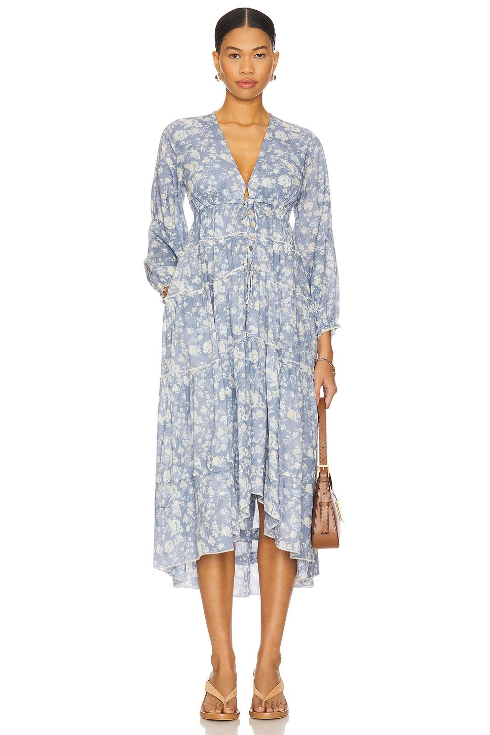 Free People Pappiet Midi Dress in Bluebell Combo | REVOLVE