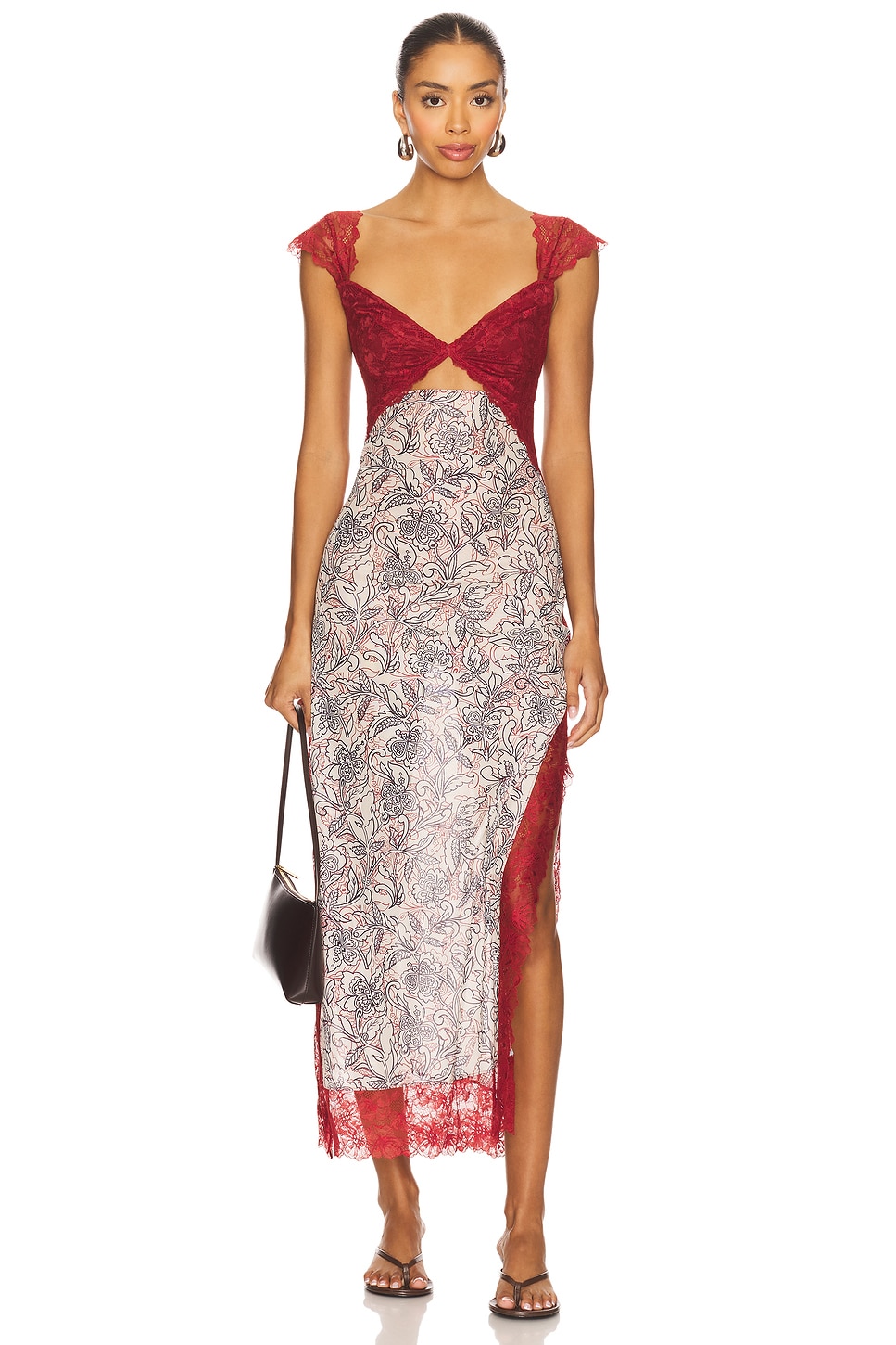 x Intimately FP Suddenly Fine Maxi Slip Dress In Birch Combo
