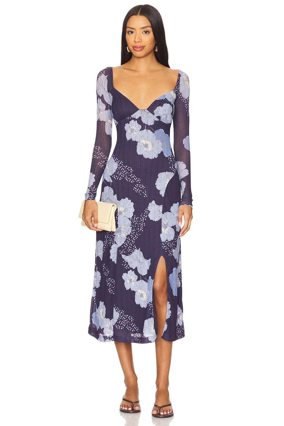 knee length dresses for ladies FREE PEOPLE Adriel Midi Dress