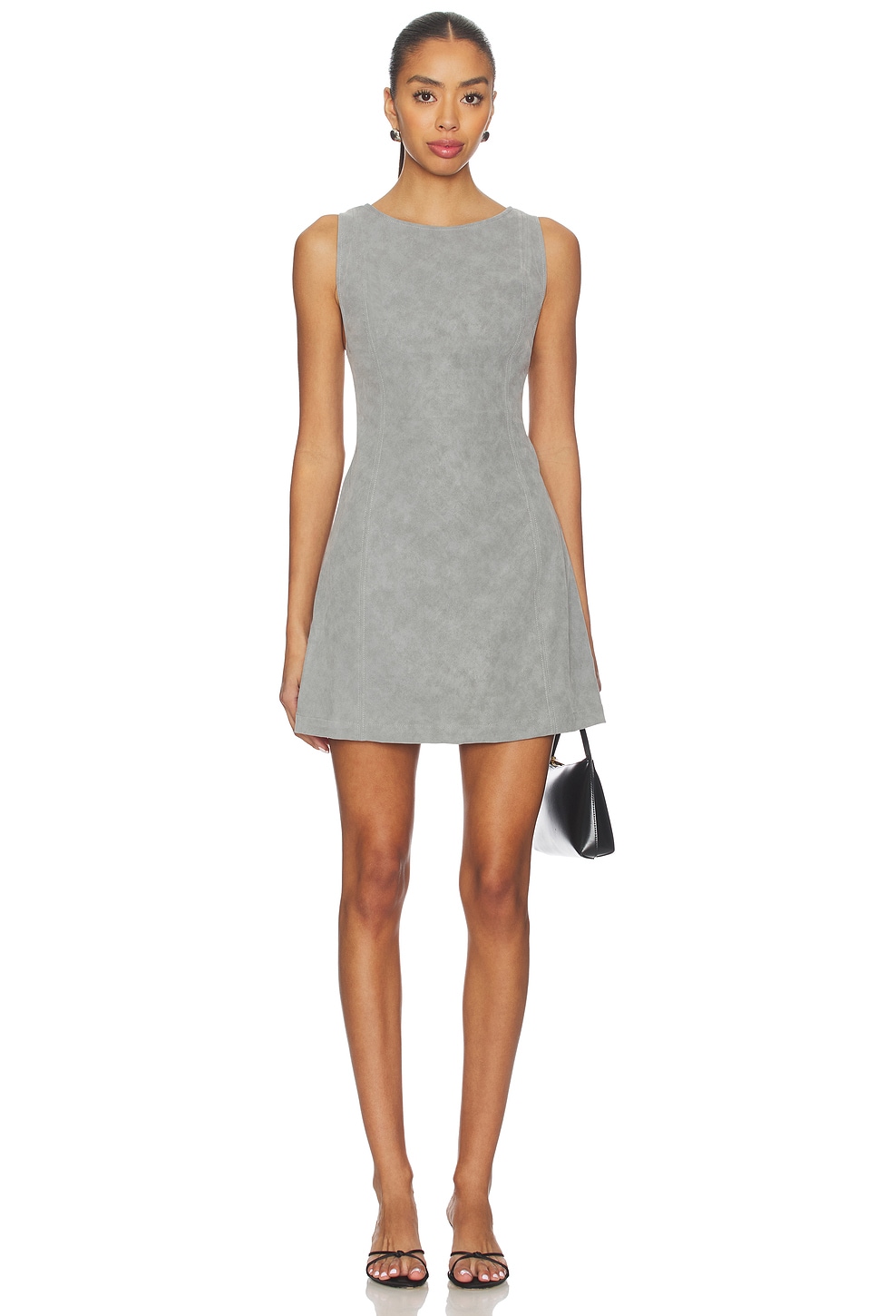 Free People Atlas Suede Mini Dress in Wild Dove | REVOLVE