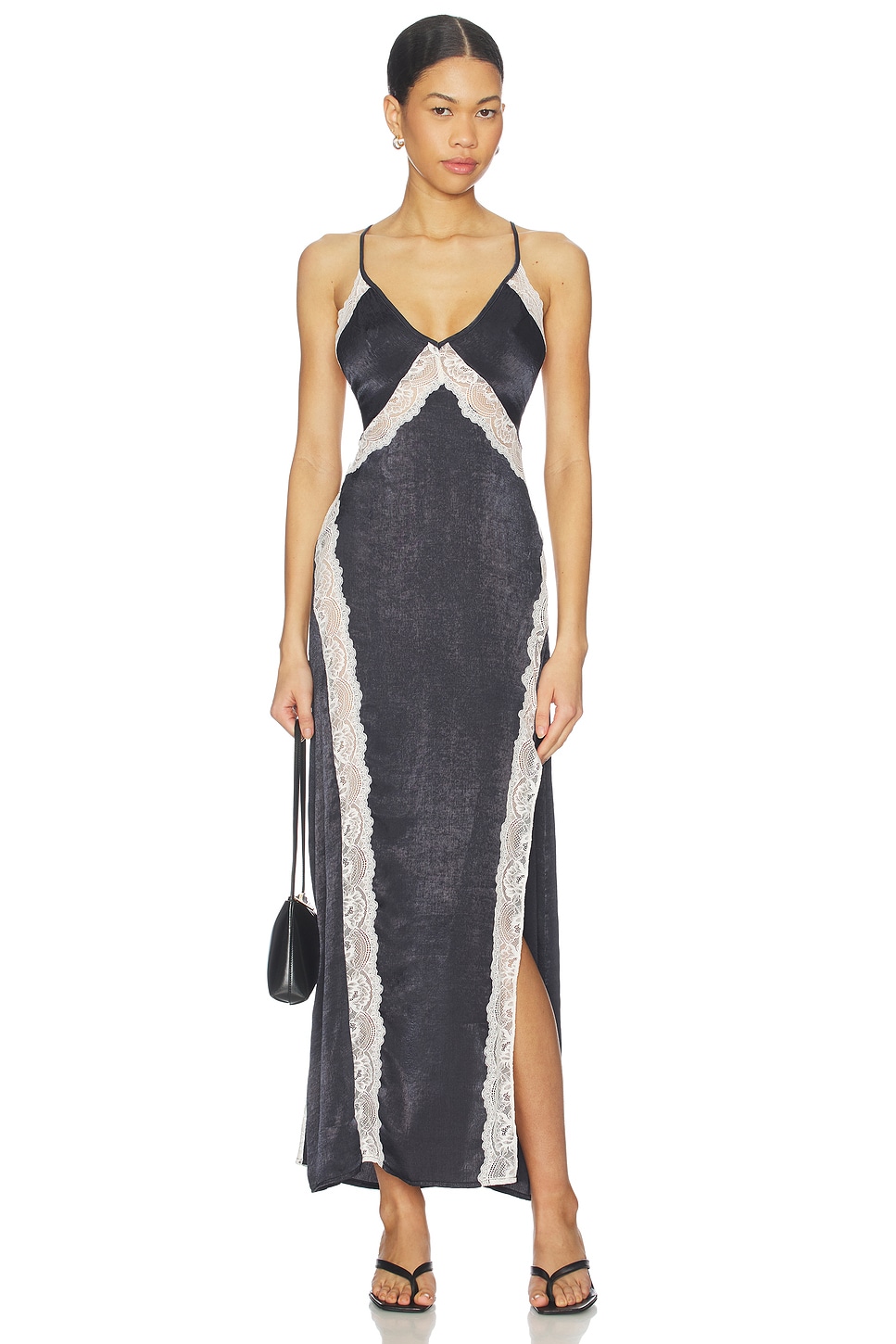 Free People Some Kind Of Love Maxi Slip Dress in Black Combo | REVOLVE