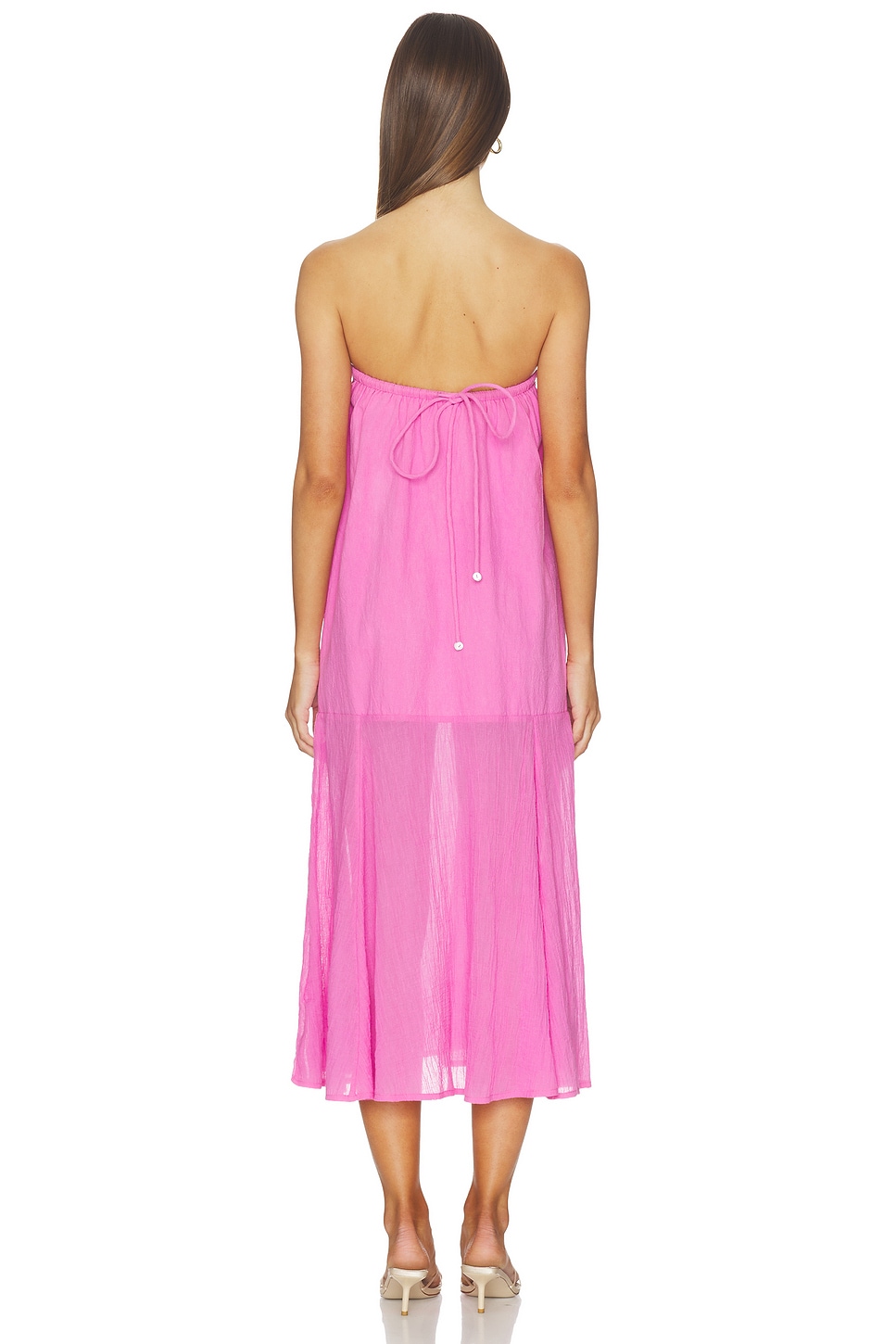 free people pink strapless dress Free people pink strapless high low dress. Worn for