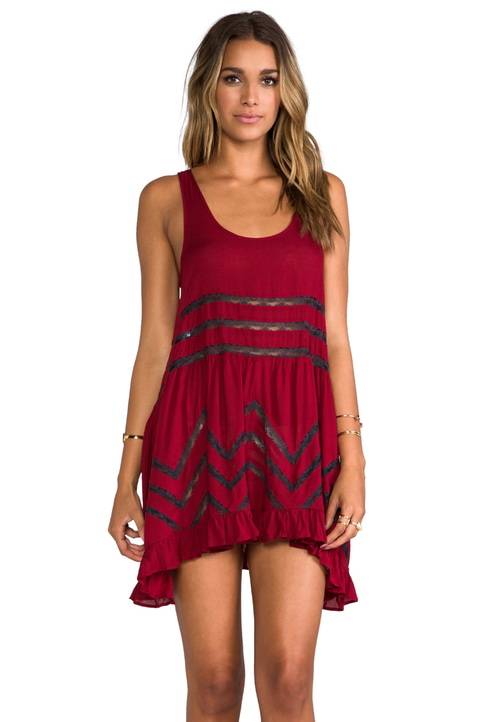 Free People Trapeze Slip Dress in Crimson | REVOLVE