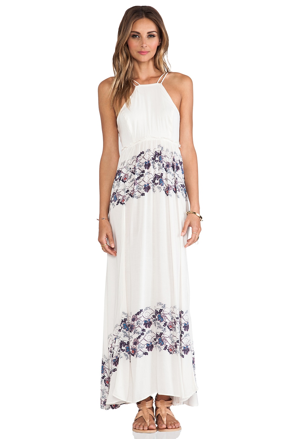 Free People Babydoll Maxi Dress in Cream Combo | REVOLVE