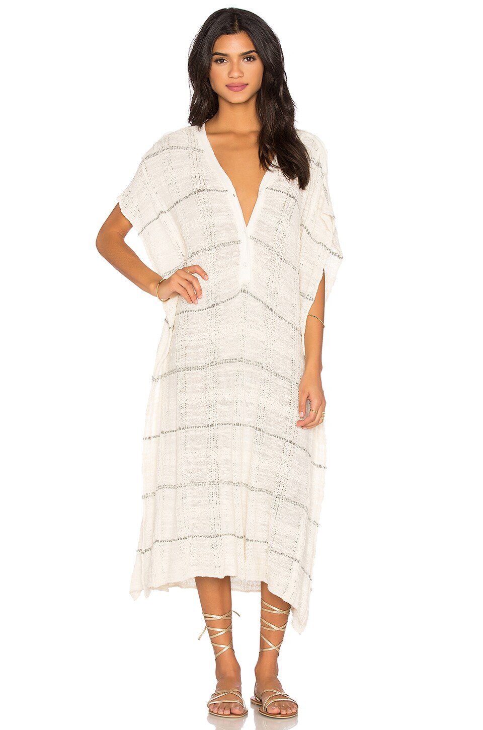 Free People Whispering Wind Poncho Dress in Cream Combo | REVOLVE