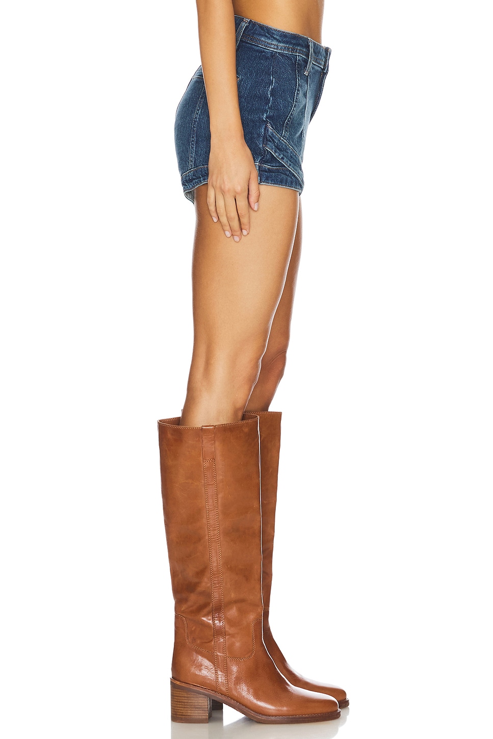 Free People x We The Free Crvy Mona High Rise Shorts In Bombay Blue