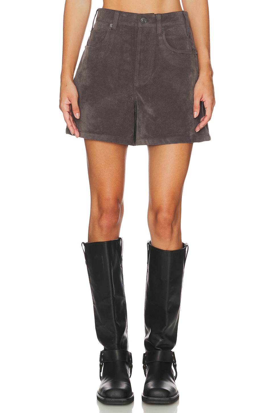 x We The Free Tippi Faux Suede Short In Dark Grey