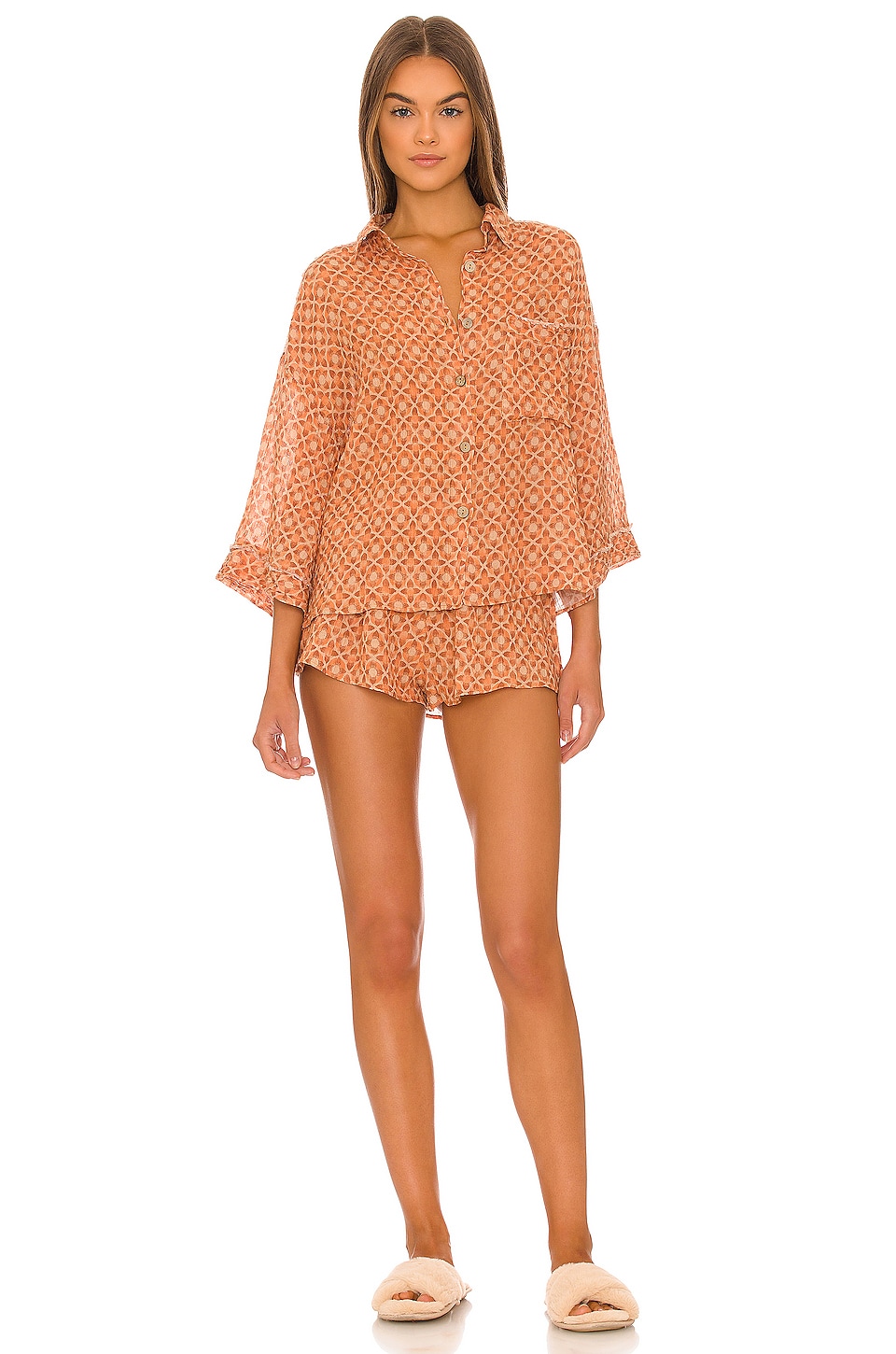 Free People Daydream Pajama Set in Sand Combo REVOLVE