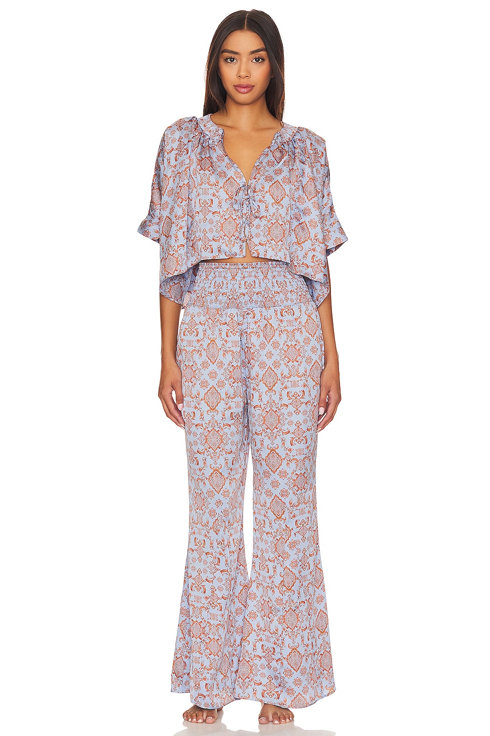 Free People x Intimately FP Misty Mornings Sleep Set In Blue Combo in Blue  Combo