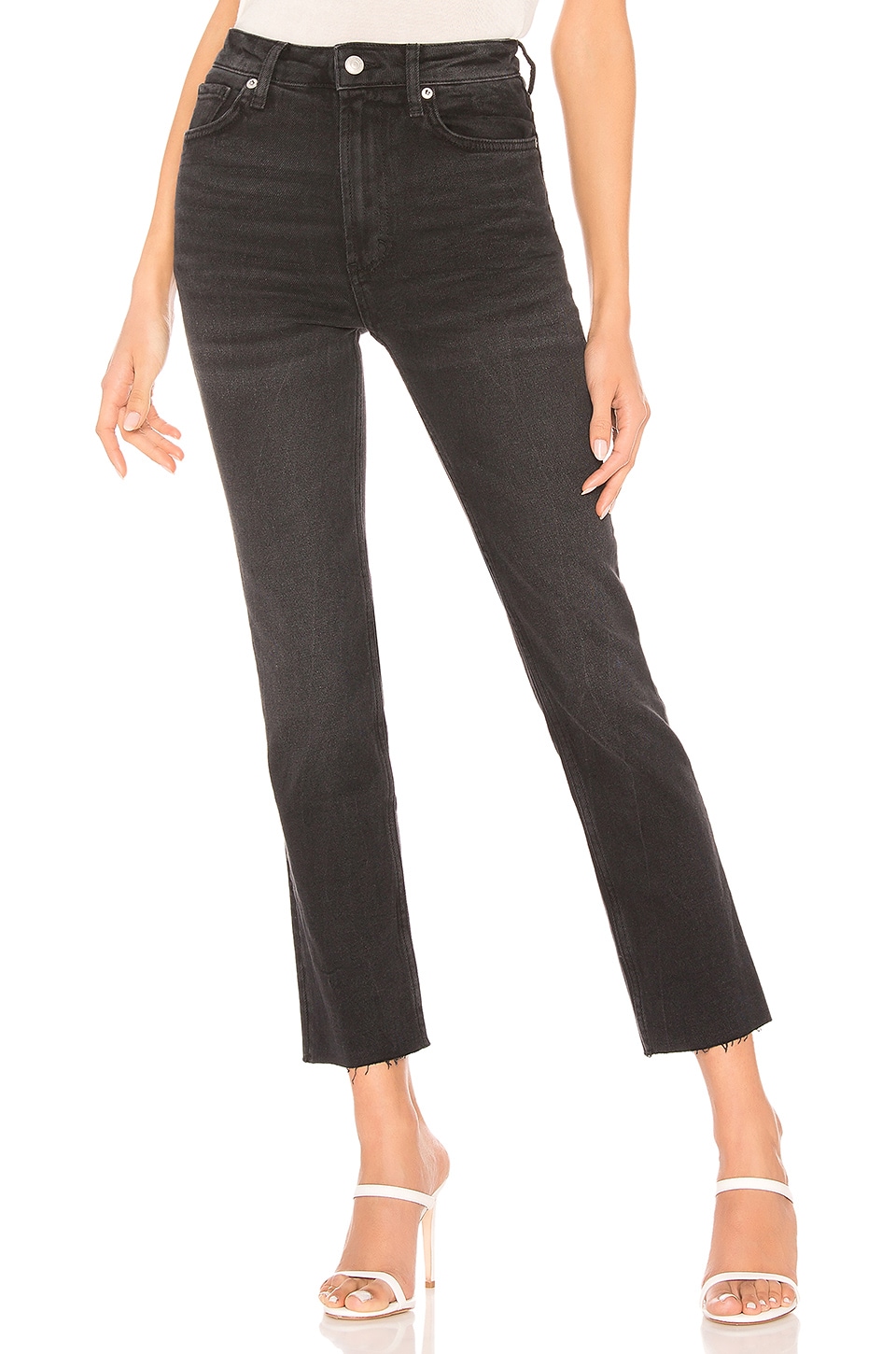 Free People Hi Slim Straight Jean in Black | REVOLVE