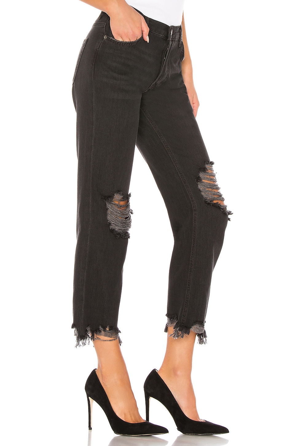 Free People Maggie Straight Jean in Black