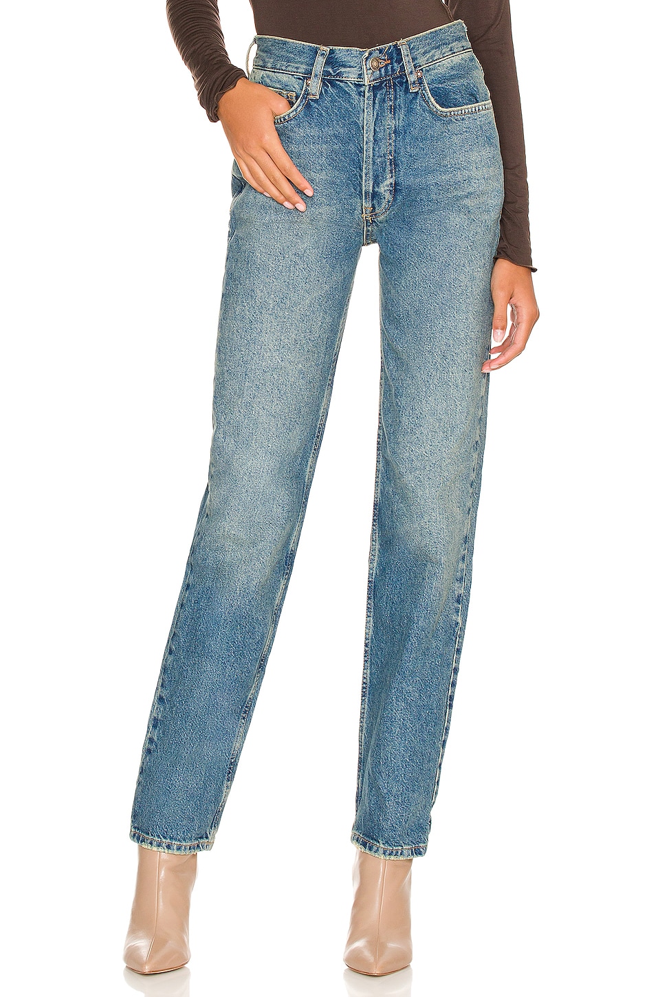 Free People The Lasso Straight Jean Back Road Blue