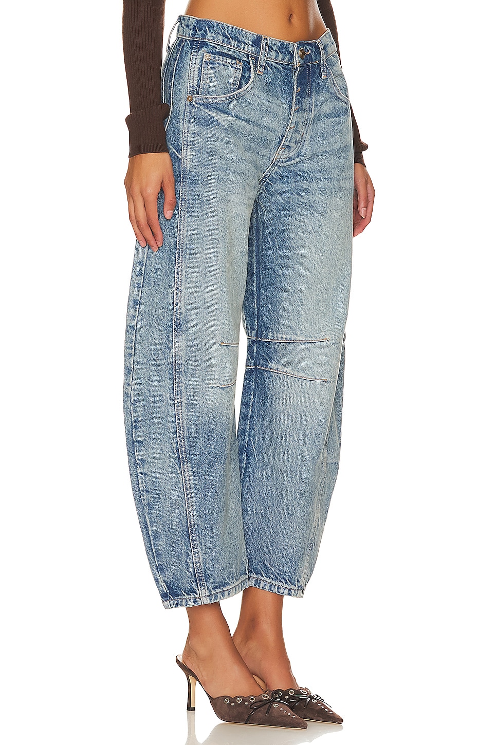 x We The Free Good Luck Mid Rise Barrel Jeans