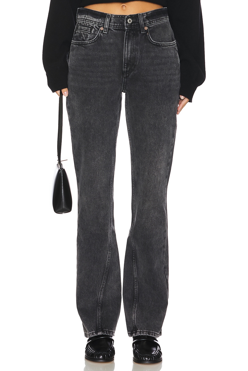 FREE PEOPLE Black sold Hi Slim Straight Jean