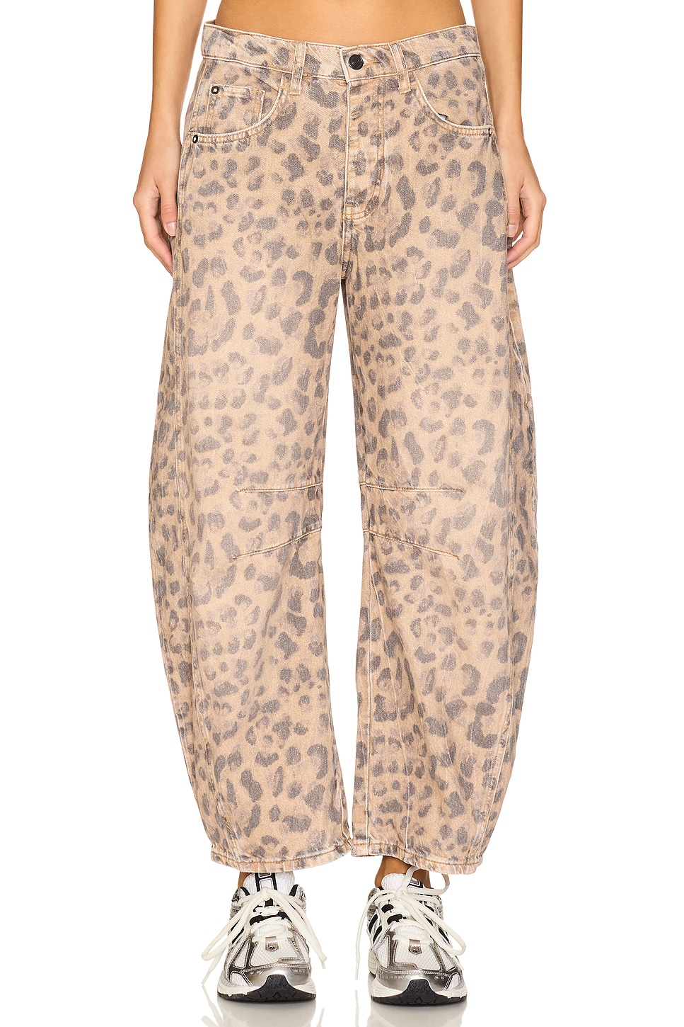 x We The Free Good Luck Printed Mid Rise Barrel In Brown
