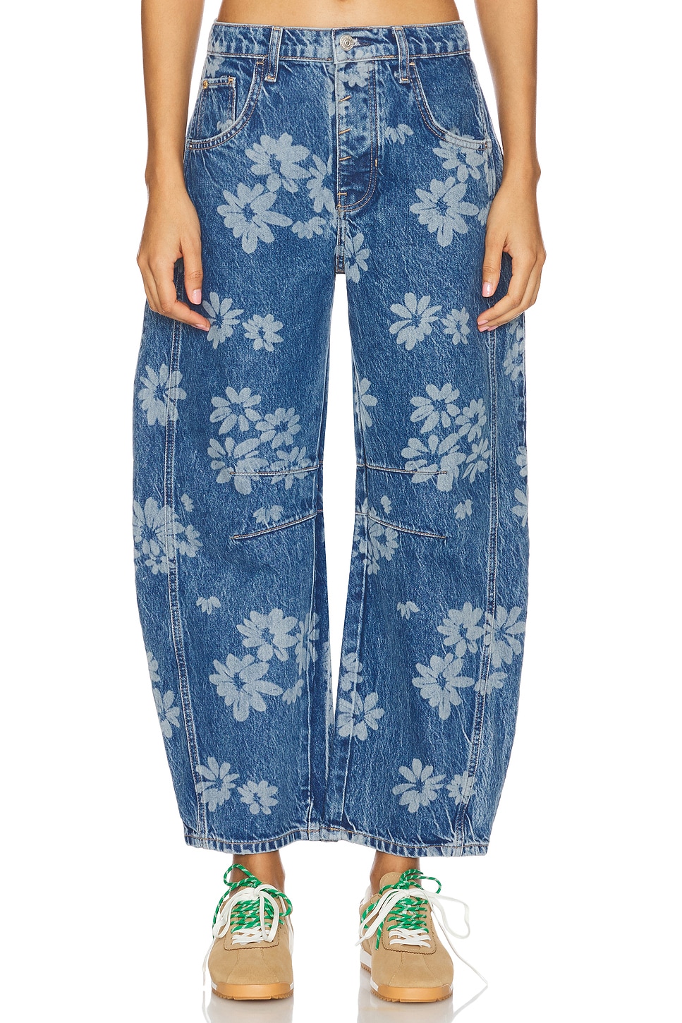 Free People ★ We The Free Good Luck Printed Barrel Jeans We The Free Good Luck Printed Barrel Jeans | Free People