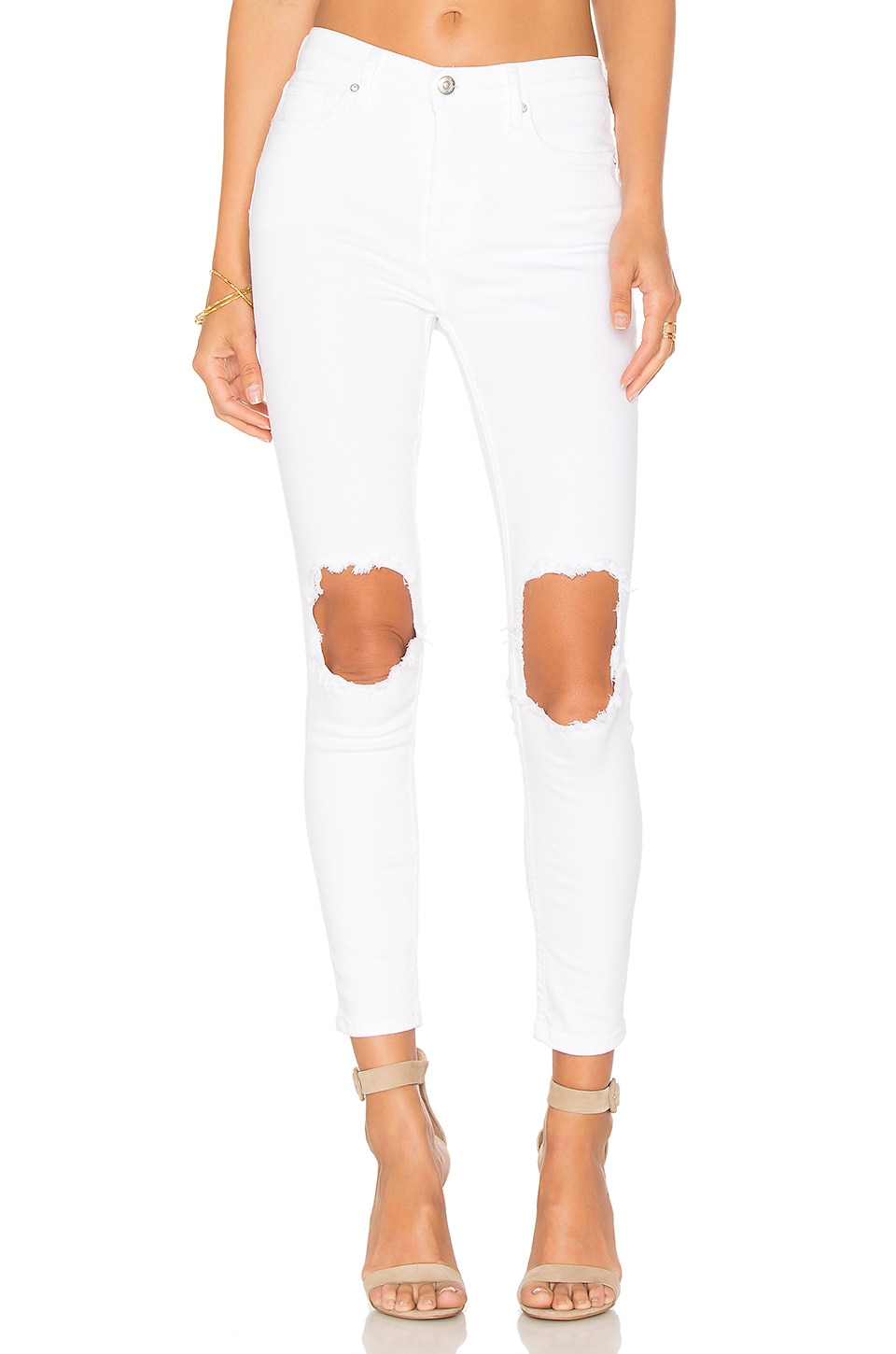 busted knee white jeans