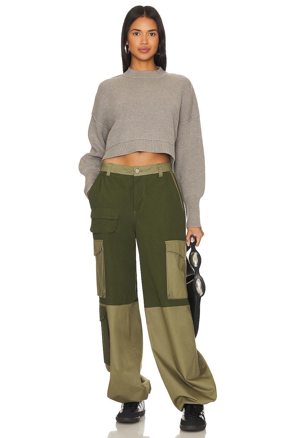 Free People Easy Street Crop Pullover in Heather Grey | REVOLVE